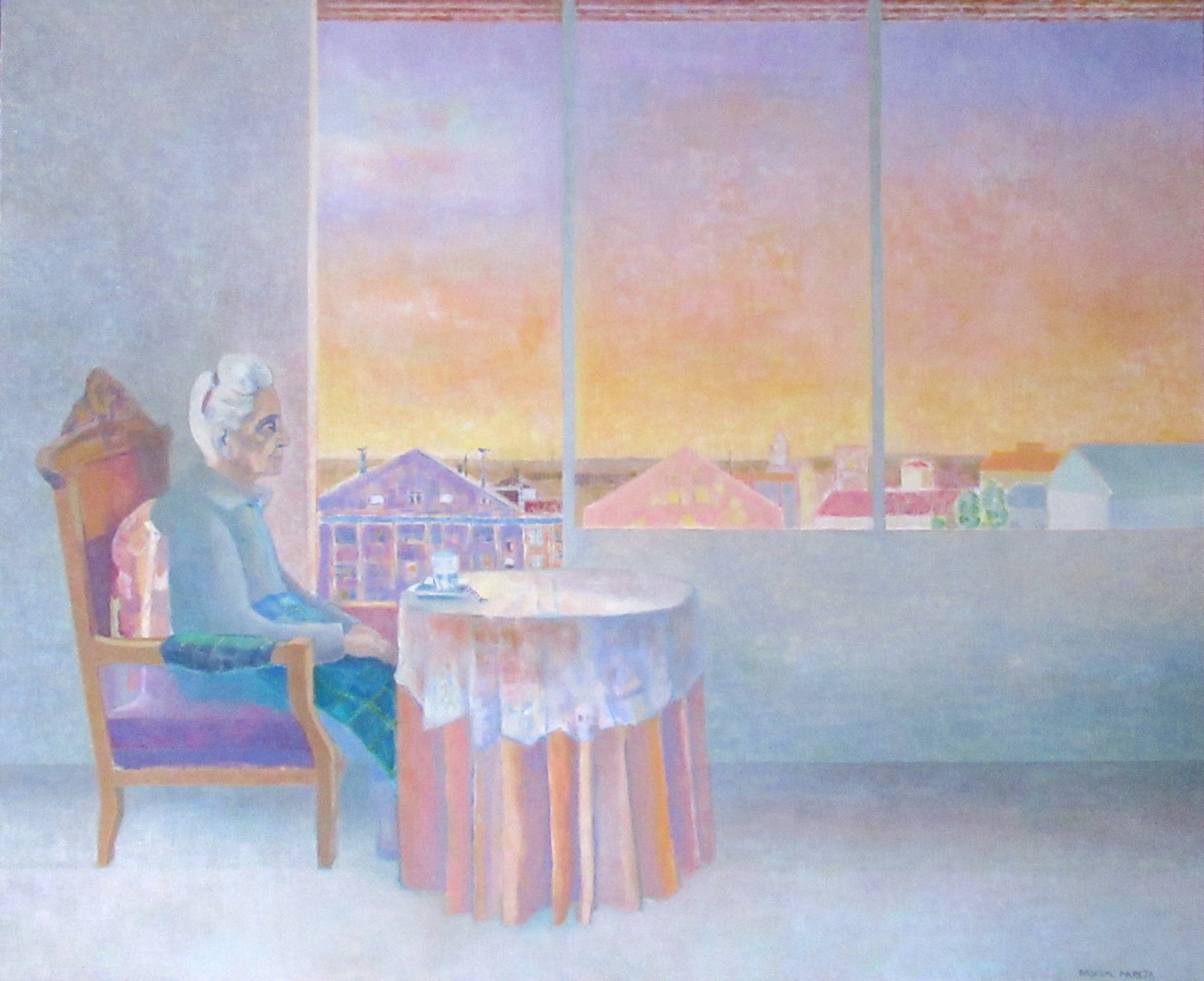 En el atardecer